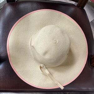 D&Y Cream and Pink Kids Sun Hat